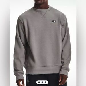 •UNDER ARMOUR•HEATHERED GRAY ORIGINATORS LOOSE FLEECE CREWNECK SWEATSHIRT LARGE
